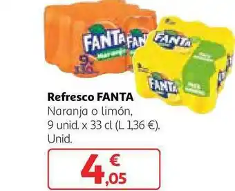 Alcampo Fanta Refresco Naranja O Limón 9unid x 33cl oferta