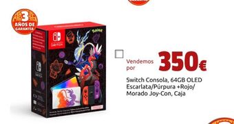 CeX Switch consola, 64gb oled escarlata/púrpura +rojo/ morado joy-con, caja oferta