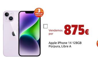 CeX Apple iphone 14 128gb púrpura, libre a oferta