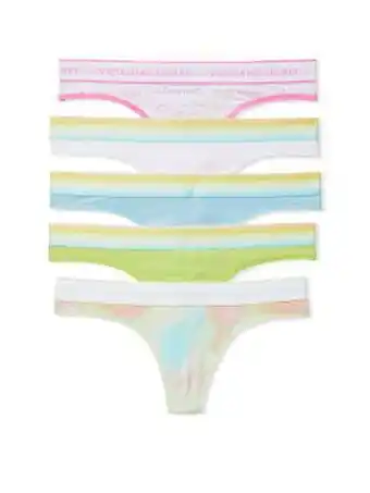 Victoria's Secret 5-pack stretch cotton thong panty in rainbow pride oferta