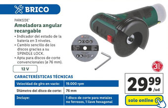 Lidl Amoladora angular recargable oferta