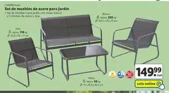 Lidl Set de muebles de acero para jardín oferta