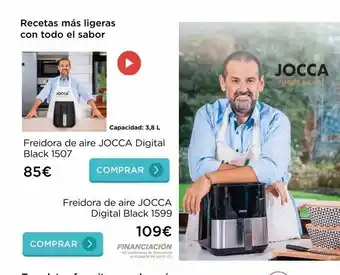 La tienda en casa Recetas más ligeras con todo el sabor jocca capacidad: 3,8 l freidora de aire jocca digital black 1507 85€ freidora de a oferta