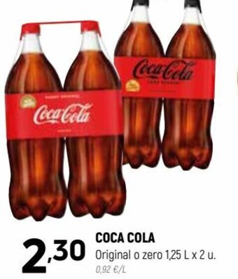 Coviran COCA COLA Original o zero 1,25 L x 2 u. oferta