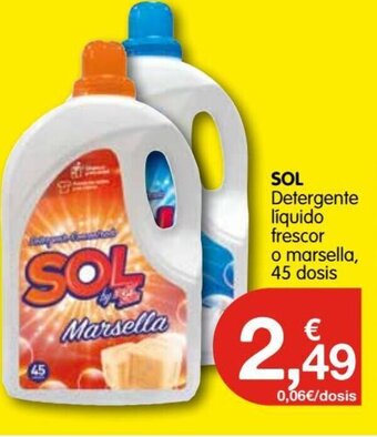 CashDiplo SOL Detergente líquido frescor o marsella, 45 dosis oferta