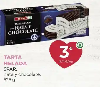 SPAR TARTA HELADA SPAR nata y chocolate, 525 g oferta