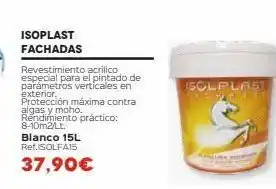 Isoplast fachadas revestimiento acrilico especial para el pintado de parámetros verticales en exterior, protección máxima c