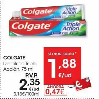 Eroski Dentífrico triple acción colgate oferta