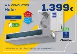 Euronics 71 hc a ja a.a. conductos haier 6.449 kcal/h 6.105 kcal/h halen esterilizacion uvc bomba de drenaje de condensación oferta
