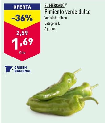 ALDI EL MERCADOⓇ Pimiento verde dulce oferta