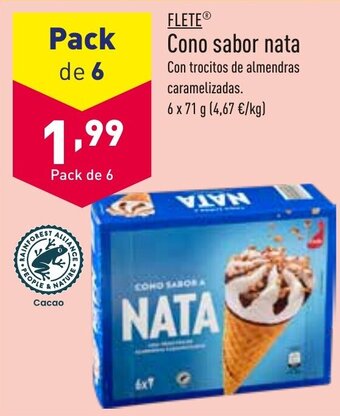 ALDI FLETEⓇ Cono sabor nata oferta
