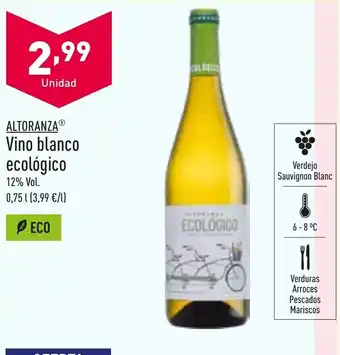 ALDI ALTORANZAⓇ Vino blanco ecológico oferta