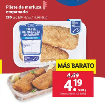 Lidl Filete de merluza empanado oferta