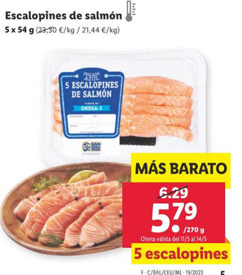 Lidl Escalopines de salmón oferta