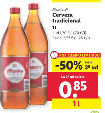 Lidl Alhambra Cerveza tradicional oferta