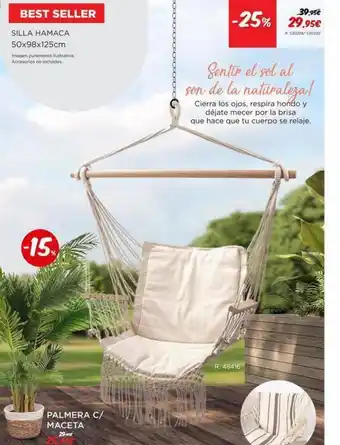 Espaço Casa Best seller silla hamaca 50x98x125cm imagen puramente ilustrativa. accesorios no incluidos. -15% palmera c/ maceta 29. - oferta