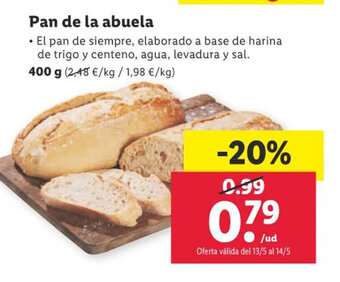 Lidl Pan de la abuela oferta
