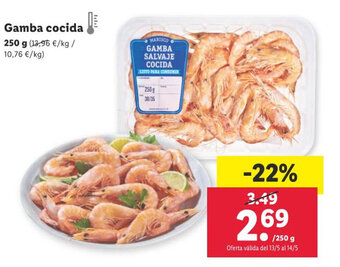 Lidl Gamba cocida oferta
