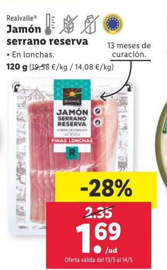 Lidl Jamón serrano reserva oferta
