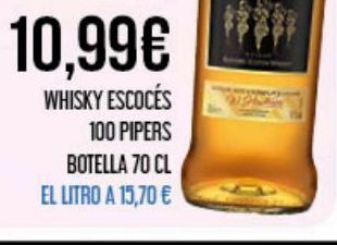 Claudio Whisky escocés 100 pipers oferta