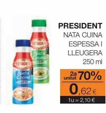 Plusfresc Nata para cocinar président oferta
