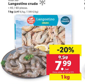 Lidl Langostino crudo oferta