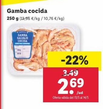 Lidl Gambas cocidas oferta