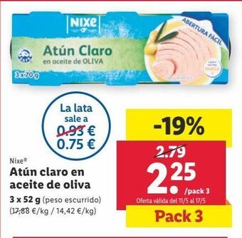 Lidl Atún claro nixe oferta