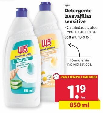 Lidl Detergente lavavajillas w5 oferta
