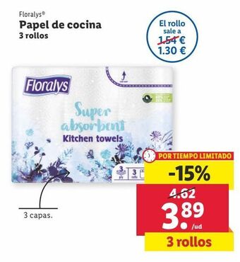 Lidl Papel de cocina floralys oferta