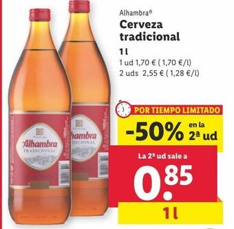 Lidl Cerveza alhambra oferta
