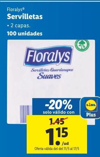 Lidl Servilletas floralys oferta