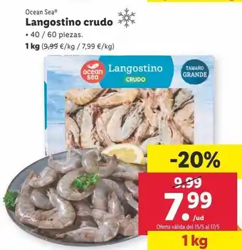 Lidl Langostinos crudos ocean sea oferta