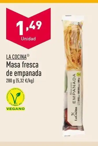 ALDI Masa de empanada la cocinera oferta