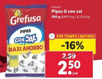 Lidl Pipas grefusa oferta