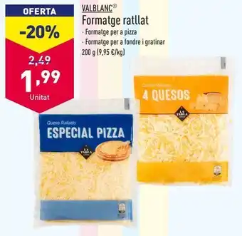 ALDI Queso rallado valplanc oferta