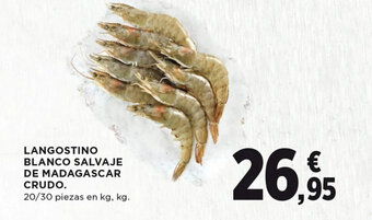 Hipercor LANGOSTINO BLANCO SALVAJE DE MADAGASCAR CRUDO. oferta