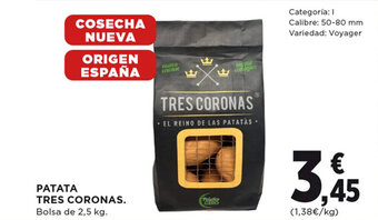 Hipercor PATATA TRES CORONAS. Bolsa de 2,5 kg. oferta