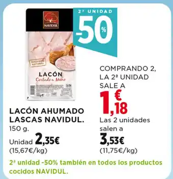 Hipercor LACÓN AHUMADO LASCAS NAVIDUL. 150 g. oferta