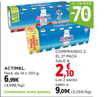 Hipercor ACTIMEL. Pack de 14 x 100 g. oferta