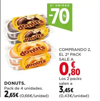 Hipercor DONUTS. Pack de 4 unidades. oferta