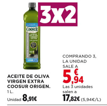 Hipercor ACEITE DE OLIVA VIRGEN EXTRA COOSUR ORIGEN. 1 L oferta