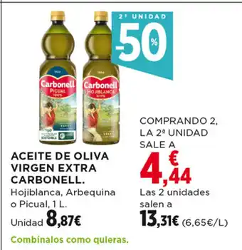 Hipercor ACEITE DE OLIVA VIRGEN EXTRA CARBONELL. Hojiblanca, Arbequina o Picual, 1 L. oferta
