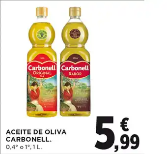 Hipercor ACEITE DE OLIVA CARBONELL. 0,4° 0 1°, 1 L. oferta