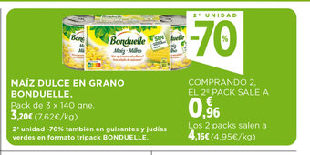 Hipercor MAÍZ DULCE EN GRANO BONDUELLE. oferta