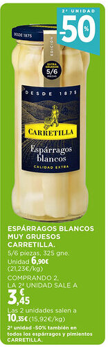Hipercor ESPÁRRAGOS BLANCOS MUY GRUESOS CARRETILLA. oferta
