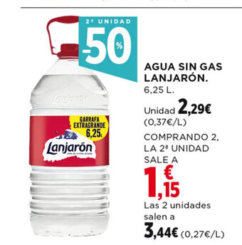 Hipercor AGUA SIN GAS LANJARÓN. 6.25 L oferta