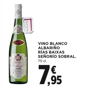 Hipercor VINO BLANCO ALBARIÑO RÍAS BAIXAS SEÑORÍO SOBRAL. 75 cl. oferta