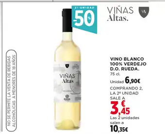 Hipercor VINO BLANCO 100% VERDEJO D.O. RUEDA. 75 cl. oferta