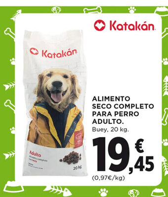Hipercor ALIMENTO SECO COMPLETO PARA PERRO ADULTO. Buey, 20 kg. oferta